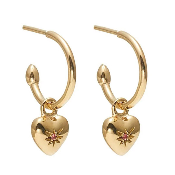 Silk & Steel Petite Puffed Heart Hoops